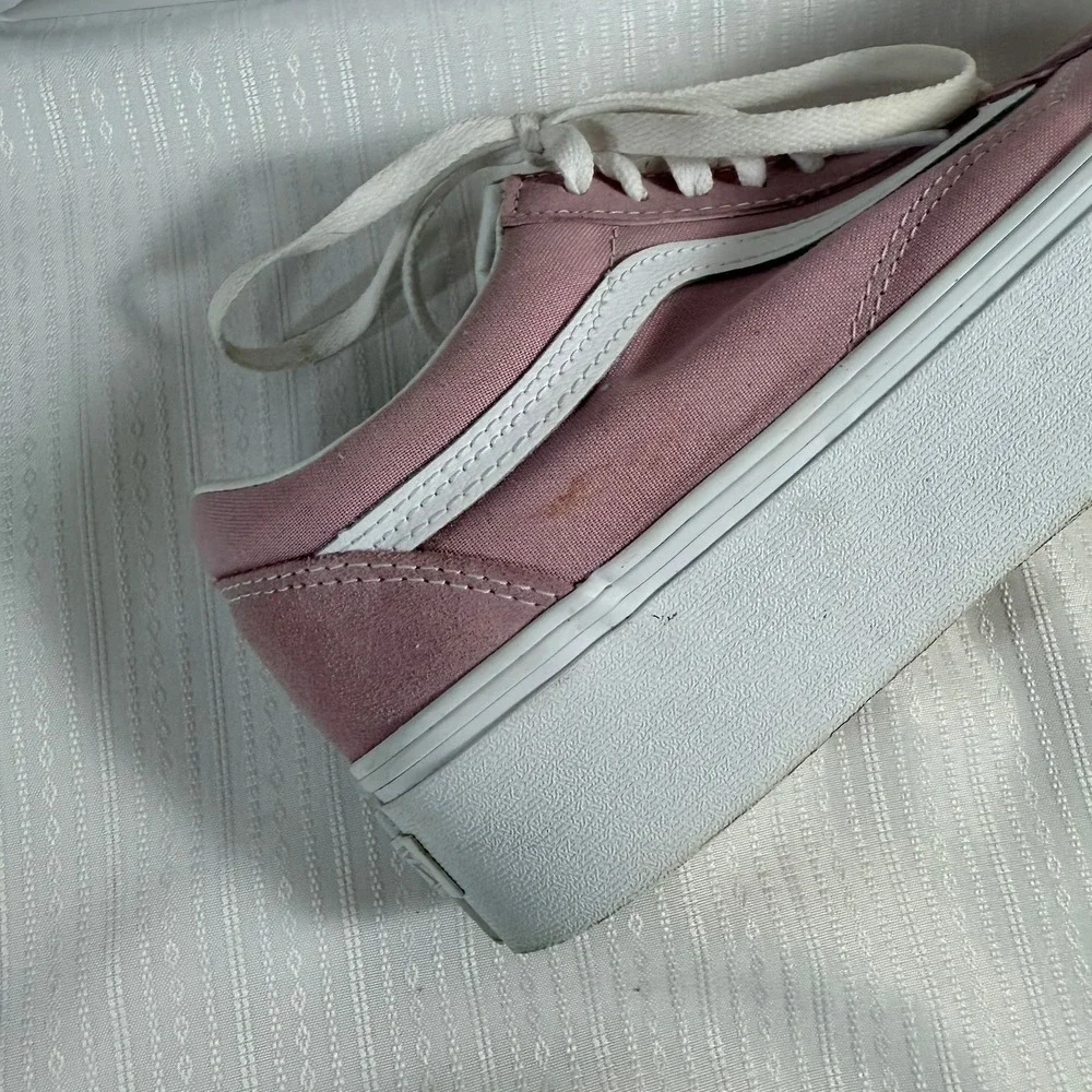 Vans Women Old Skool Stacked Pink Platform Sneakers 9.5 721356 Dusty Rose Skate